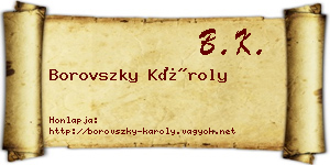 Borovszky Károly névjegykártya