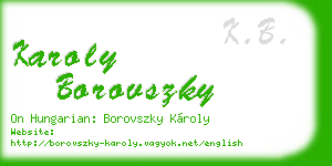karoly borovszky business card